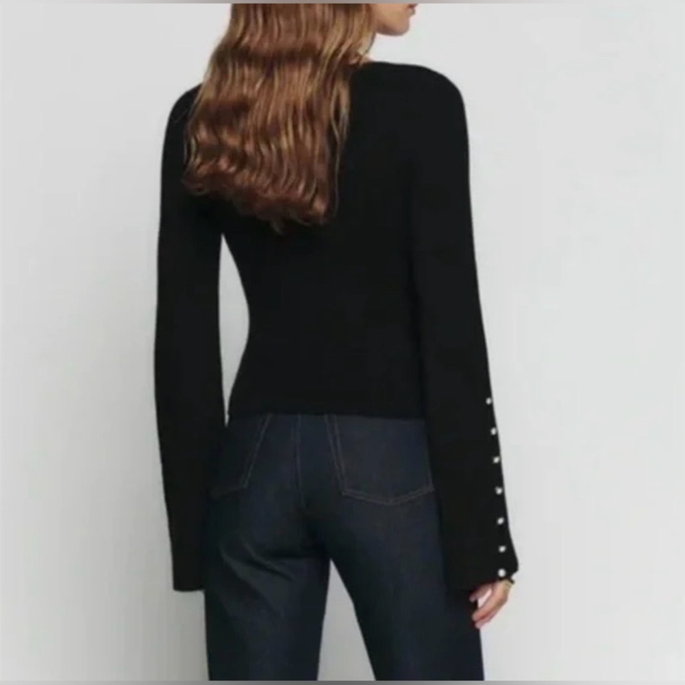 Reformation Emanuele Cashmere Novelty Button Sweater M - Picture 10 of 12